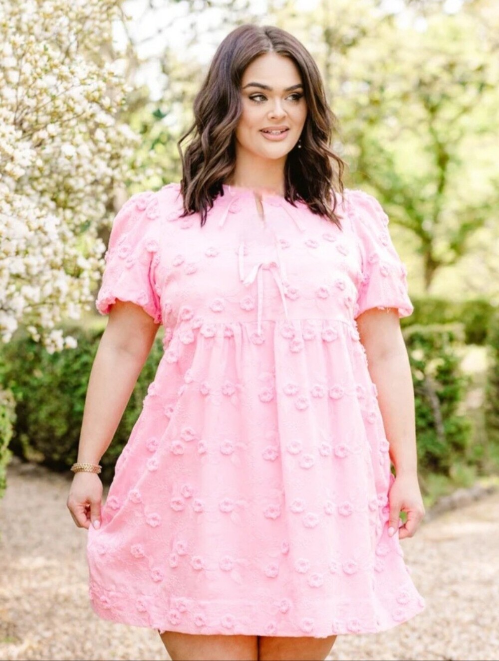 Chic Soul Pink Babydoll Mini Dress